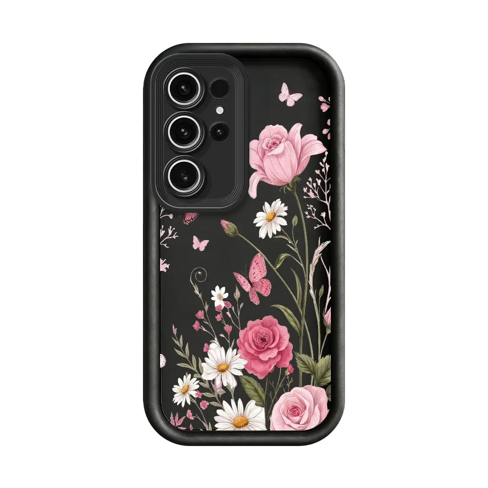 For Samsung S26 S25 S24 Ultra Plus FE A57 A56 A54 A37 A26 A17 A16 A07 A06 Floral Rose Daisy Butterfly Shockproof Soft TPU Cove