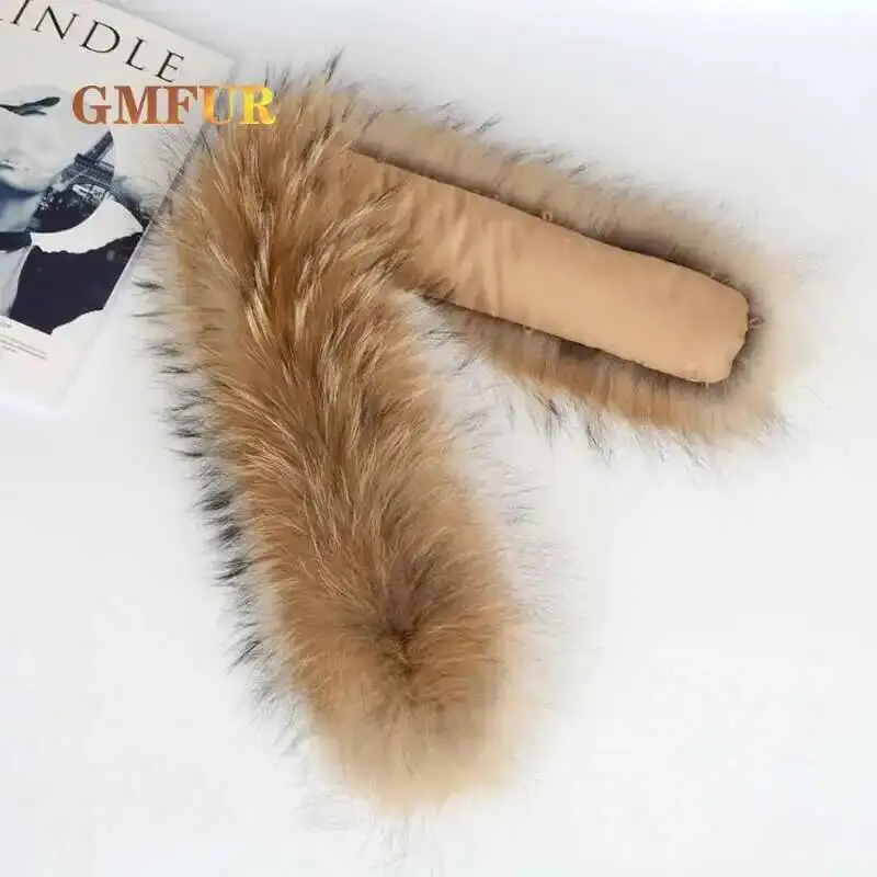 

Raccoon Fur Collar 100% Natural Parka Coat Luxury Warm Scarf For Women And Men Winter Down Jacket Fur Collar Plush Scarves