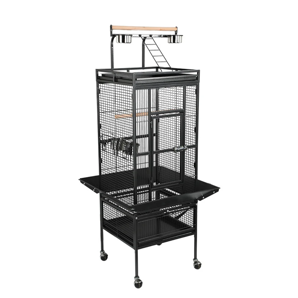 Bird cages manufacturers New large bird cage with play top Parrot Finch Cage Macaw Cockatoo with rolling cart