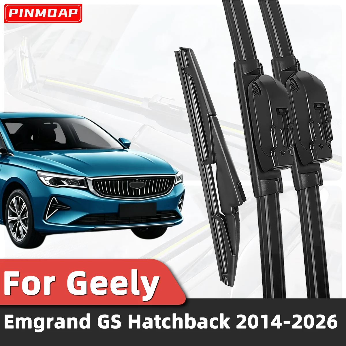 3PCS Front Rear Wiper Blades Fit For Geely Emgrand GS Hatchback 2014-2026 Car Premium Quiet Streak-Free Durable Auto Parts 2025