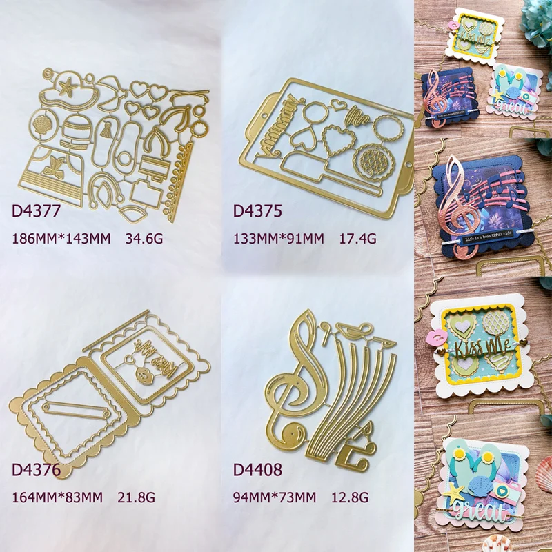Summer Beach Vacation Flip‑flop Shell Starfish Metal Cutting Dies for DIY Scrapbooking Card Making Paper Craft Embossing Stencil