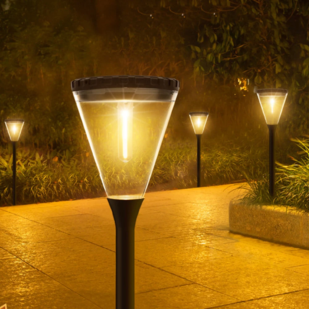 Luci solari per esterni da giardino 3000K IP65 impermeabili 2 livelli di luminosità Auto On/Off lampade da prato ad energia solare per cortile