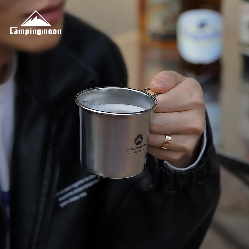 CAMPINGMOON S190 Taza de Acero Inoxidable para Beber, Taza de Cerveza Reforzada y Portátil para Acampar al Aire Libre