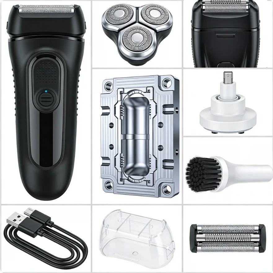 Men Portable Washable Electric Shaver Recharge One Blade Mini Facial Shaver Waterproof USB Charging Razor for Men Mold