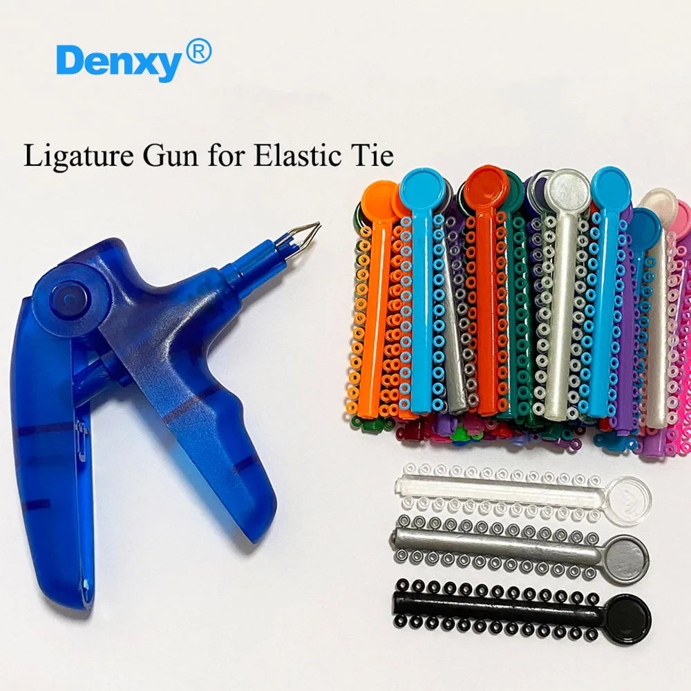 Denxy 1 pcs Dental Ligature Gun Shooter Used Dispenser For Elastic Ties Orthodontic Ligature Tie Gun Dentist Instrument Tool