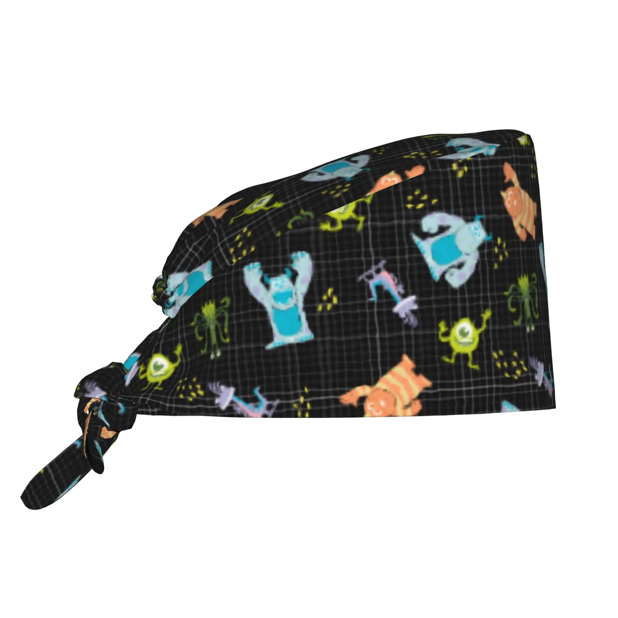 Monsters Anime Universitye Breathable Scrub Hat Surgical Scrub Caps Unisex Nurse Medical Cap Cartoon Work Scrubs Hat