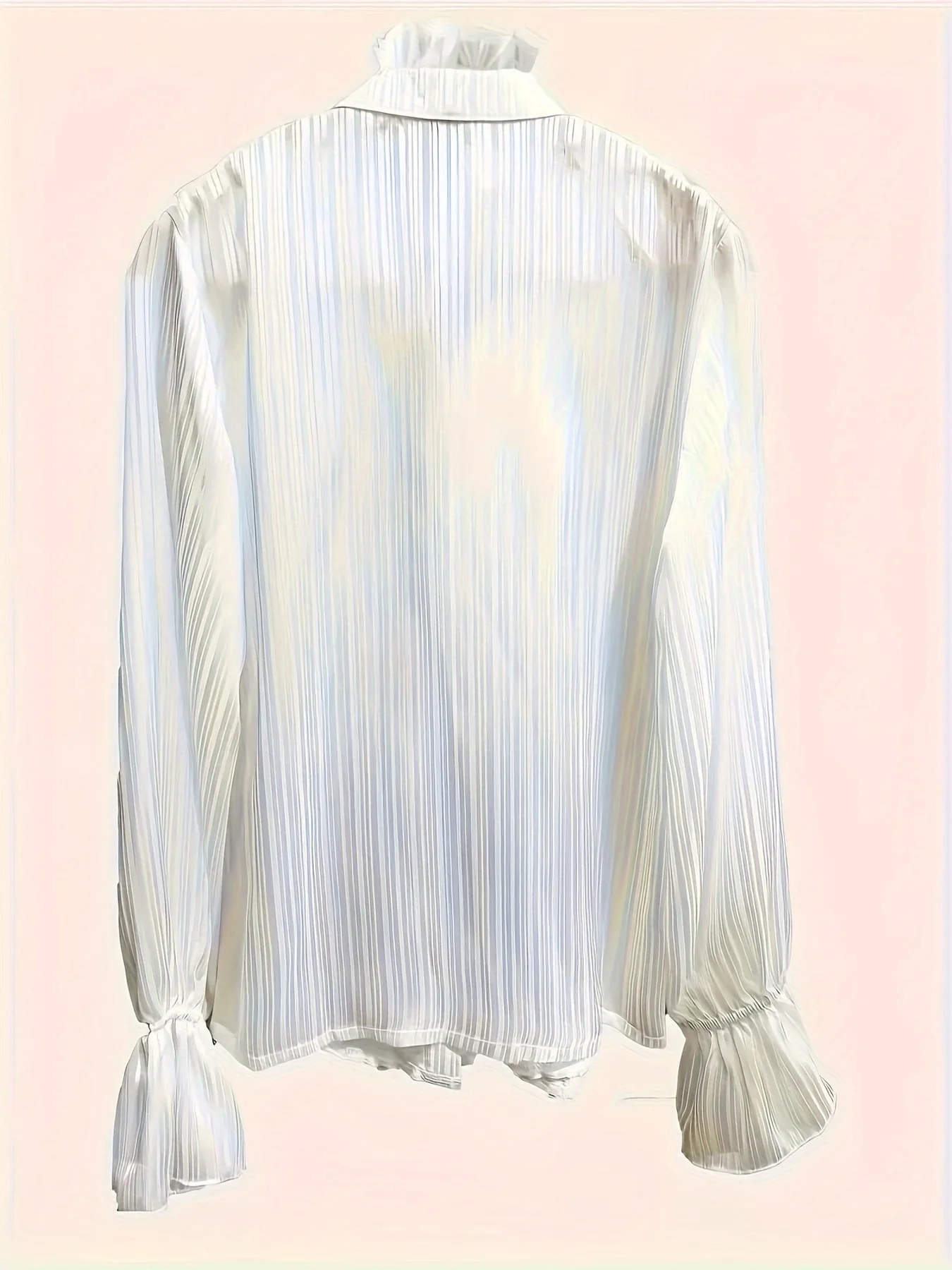 2025 Camicia con maniche a campana in pizzo con bottoni di nuova moda Autunno da donna Casual Allentato tinta unita con scollo a V Manica lunga Top da casa per le donne