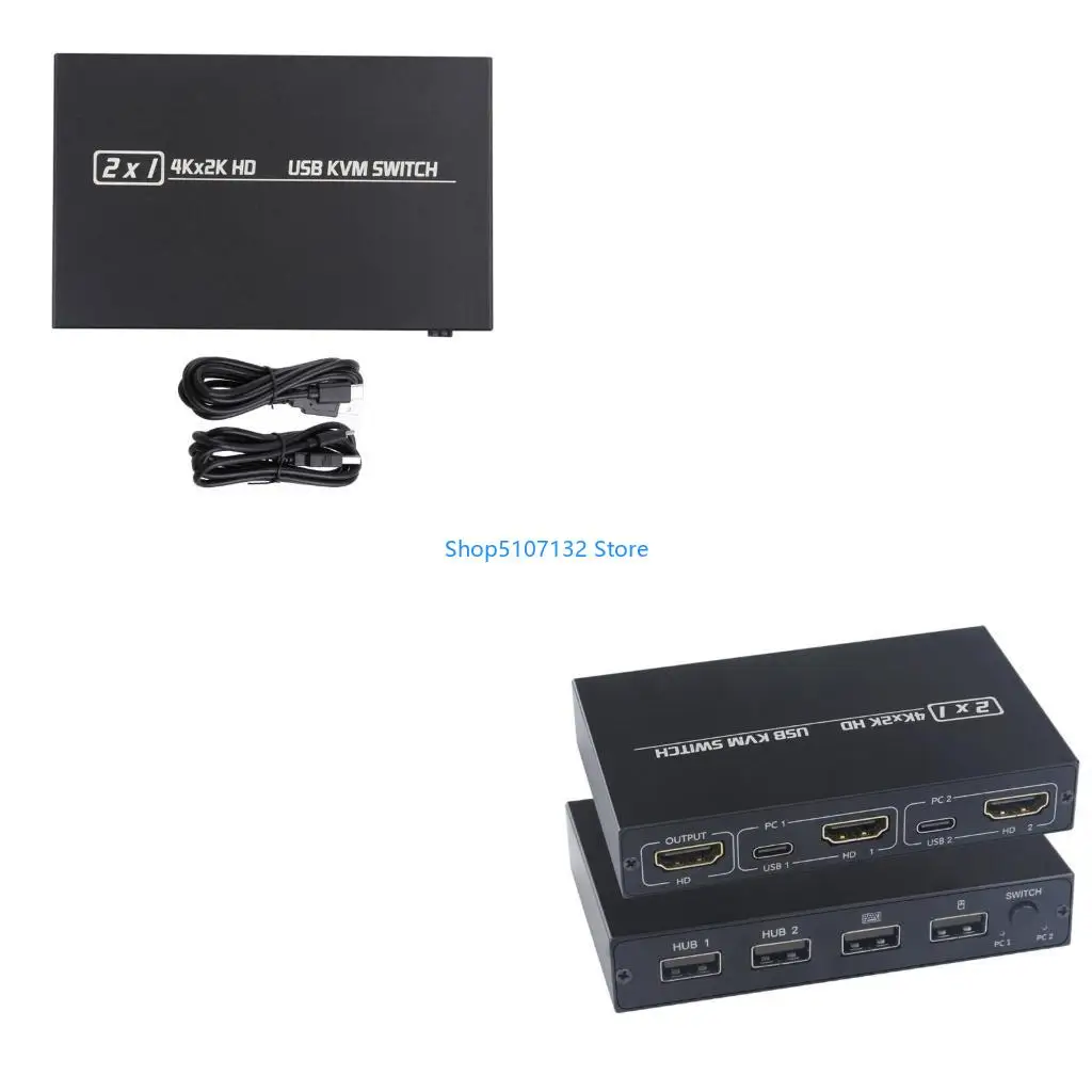 

87HD Простое переключение кнопок HDTV KVM 2 порта с четкой регулировкой изображения для различных условий применения Расширение