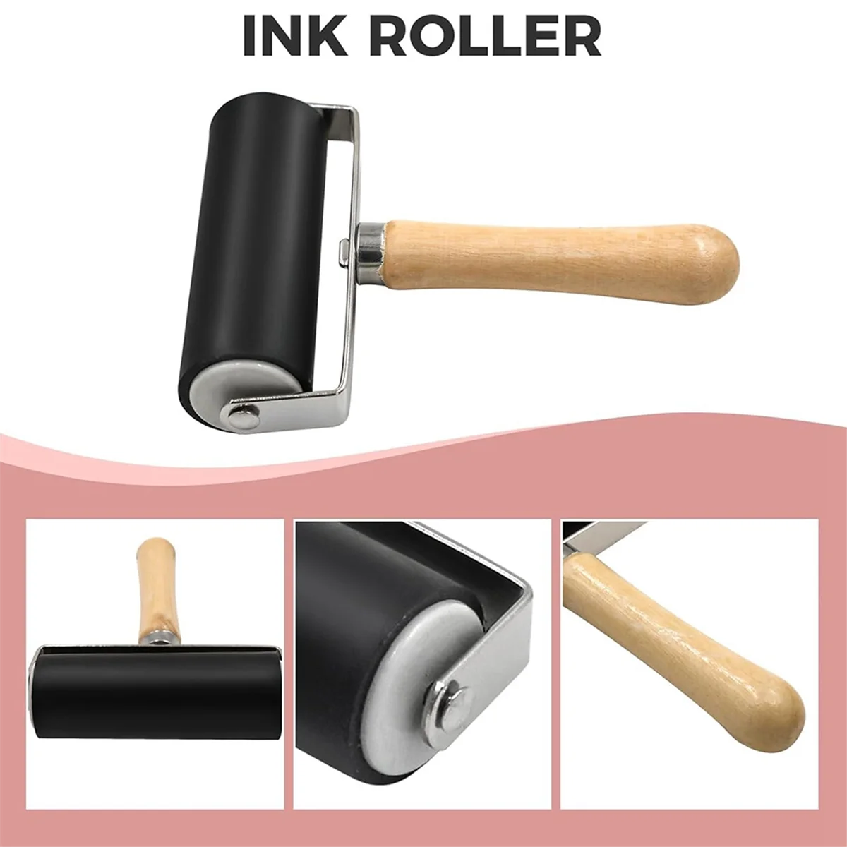 ABJZ 5 حزمة 4x6 كتل نحت الطوابع المطاطية الوردية شاحبة كتلة Linoleum مع قاطع Linoleum وبكرة براير المطاطية