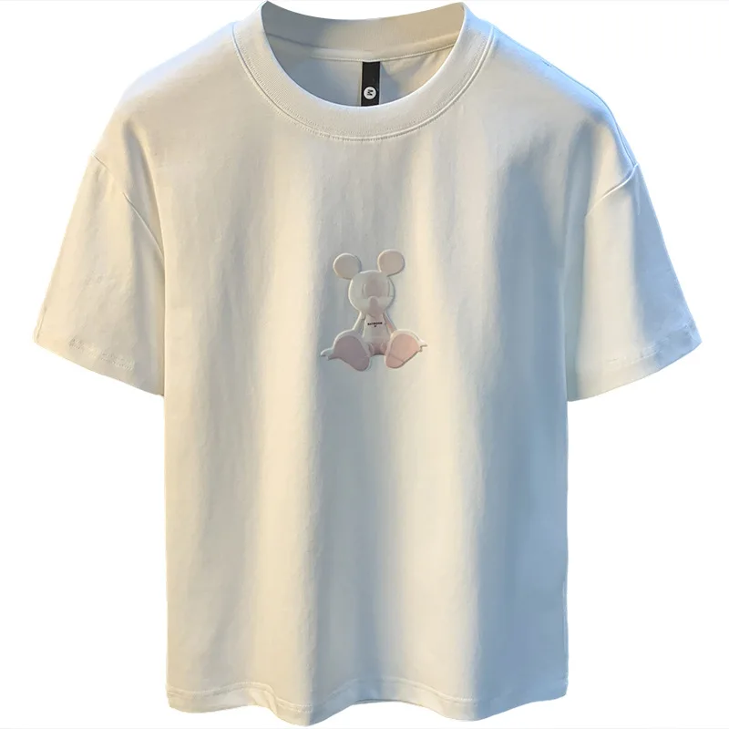 2025 New Summer Fashion Men's Short sleeved Printed T-shirt Summer Thin Size Large Loose Versatile High end Casual Clothing