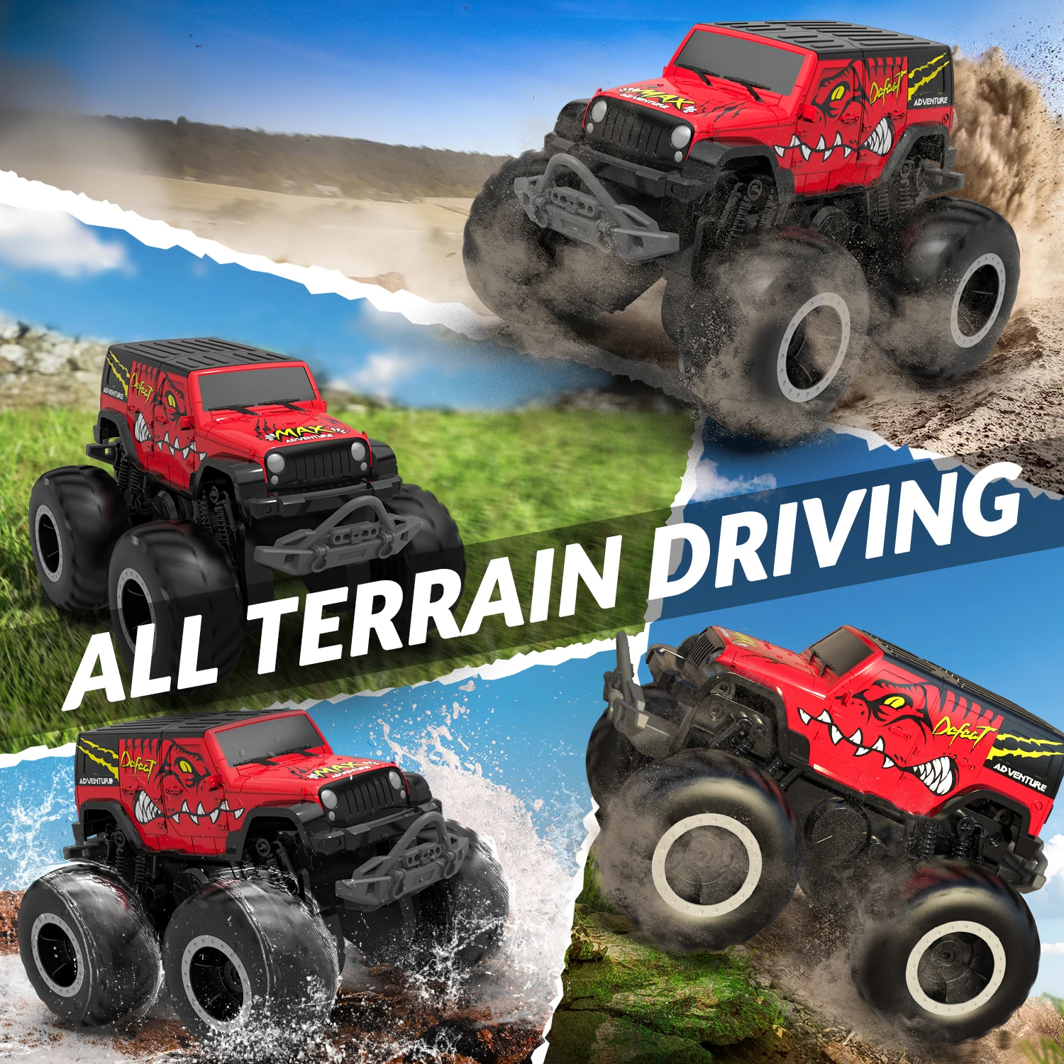 STEMTRON Amphibious Remote Control Car 2.4GHz 1:20 All Terrain Off-Road RC Car Remote Control Boat Gifts for Kids Boys