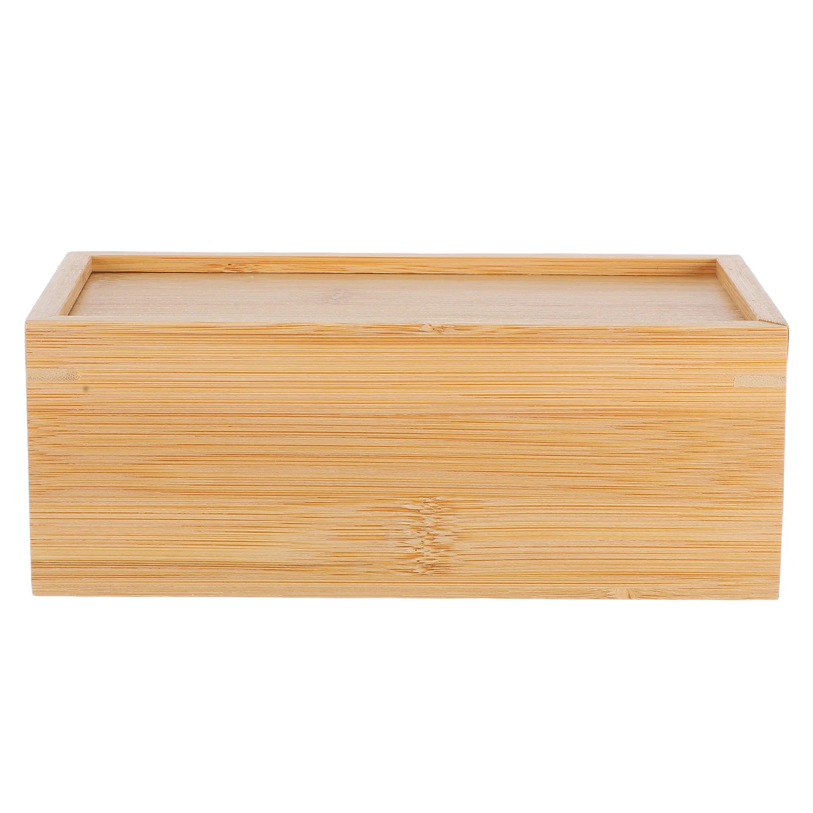 Unfinished Wood Box with Sliding Lid Wood Pencil Box Sliding Top Box for Office Desk Wood Storage Box with Lid Decorative Box