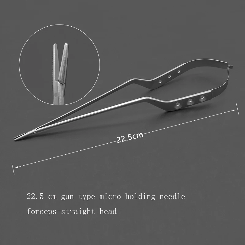 Pinça de retenção de agulha tipo pistola de aço inoxidável aparelho de microagulha para microcirurgia