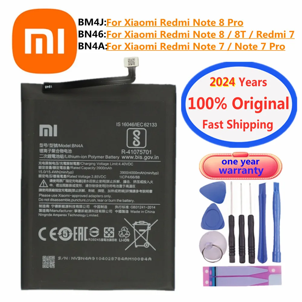 2024 Years Xiao mi Original Phone Battery BM4J For Xiaomi Redmi Note 8 Pro 8Pro 8T 7 Pro 7Pro Redmi 7 BN46 BN4A Battery Bateria