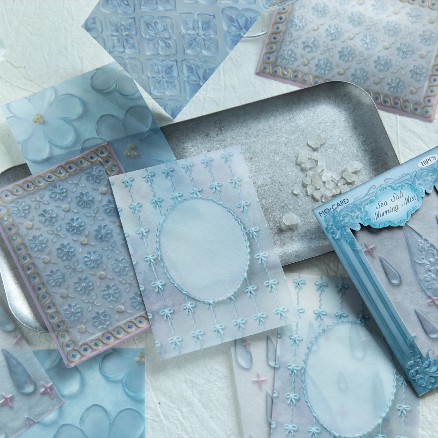 10pcs Relief Litmus Paper Decor Scrapbook Vintage Material Paper Kit DIY Junk Journal Collage Photo Album Retro handmade paper view 3