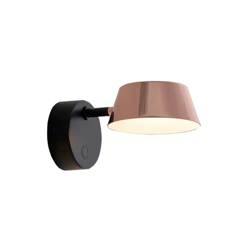 Rose gold wall lamp postmodern restaurant hallway porch wall hanging lamp Nordic LED bedside study adjustable lamp