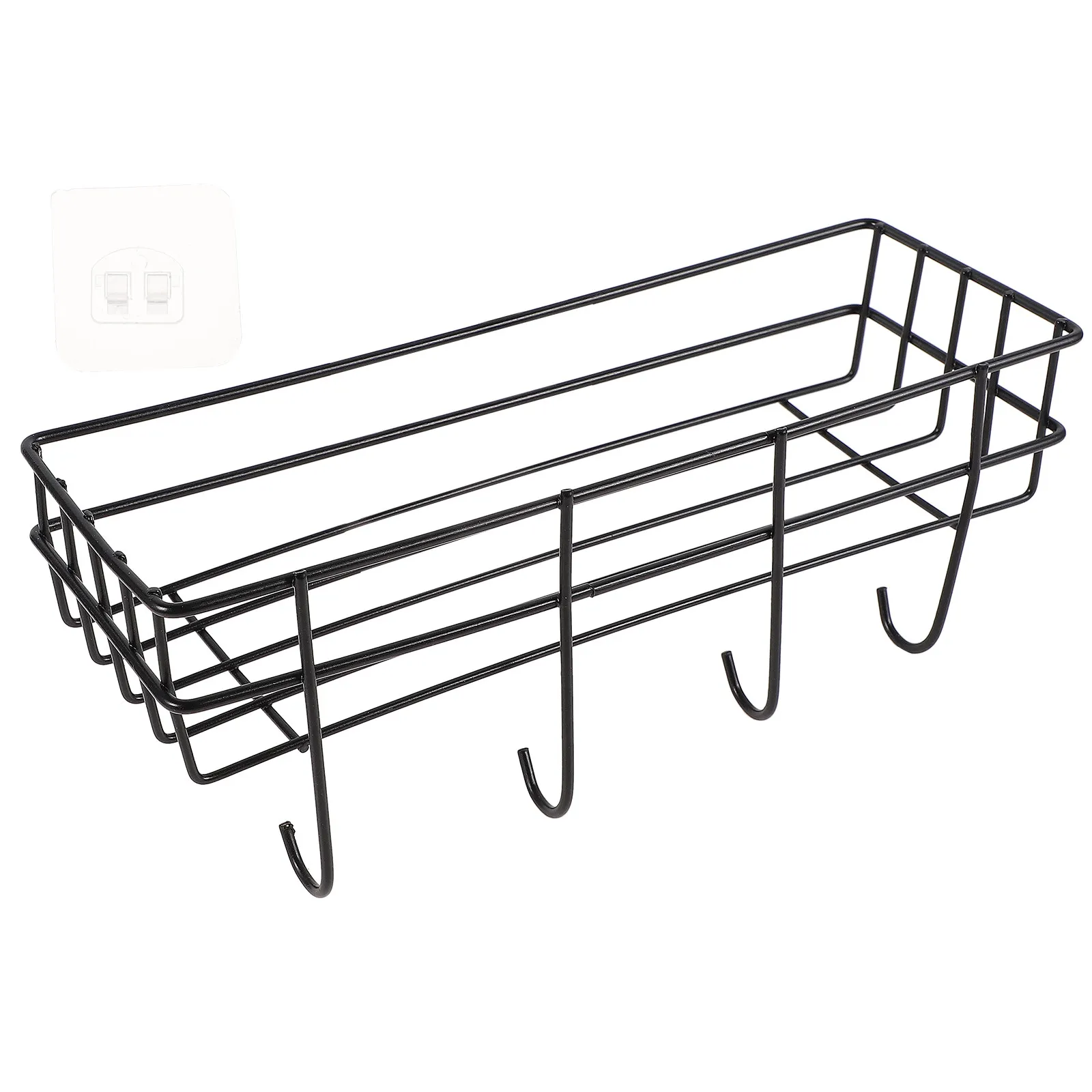 1 Set Wall-Mounted Storage Rack Non-Scratch Toiletry Organizer Hollow-Out Drainage Shelf For Bathroom Kitchen Practical