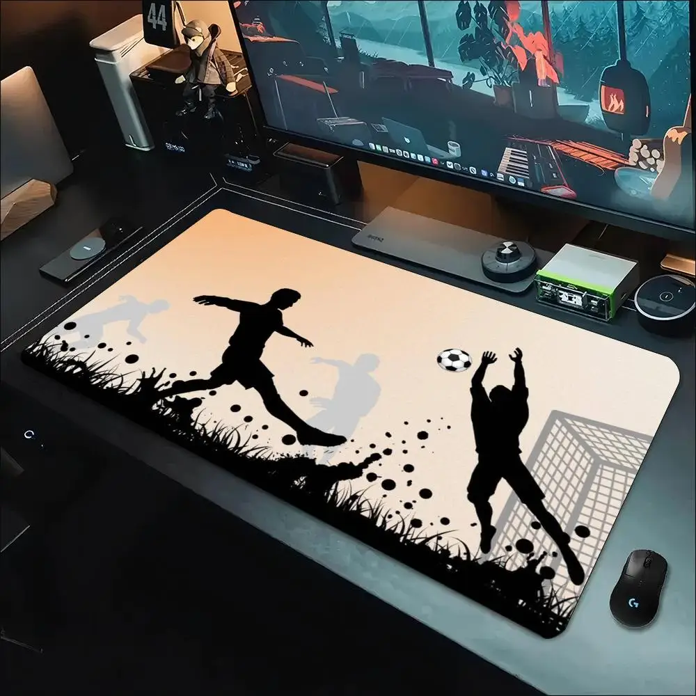 Black Silhouette Boy Jumping Splatter Paint Art Minimal Large Mousepad Extended Gaming Desk Mat Big PC Soft Thick for Study
