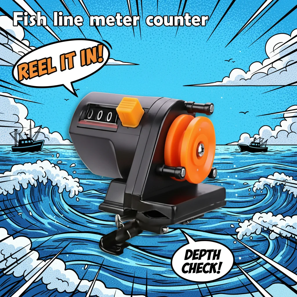 Deep Sea Fishing Line Counter Digital Display 0-999 Meters Raft Fishing Gear Ship Fishing Meter Recorder for Fishing Equipment
