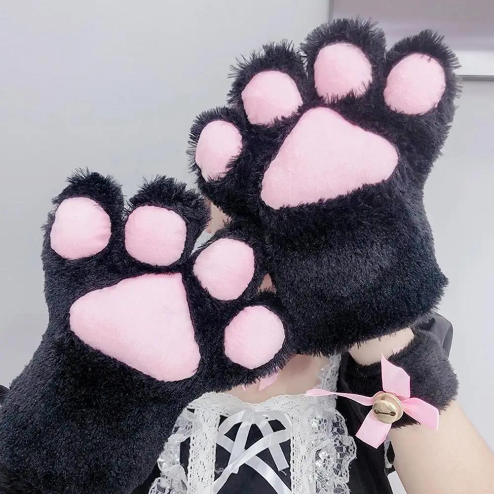 1Pcs Lovely Animal Claw Gloves Washable Cats Paw Gloves Windproof Long Lasting Fluffy Mittens  Hands Protection