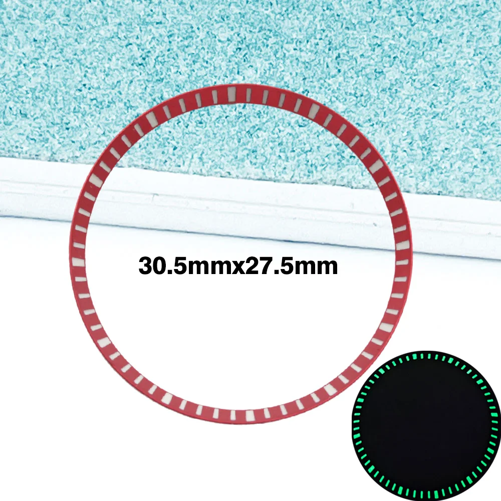 30.5 مللي متر الأخضر مضيئة الفصل الدائري الظل الداخلي صالح ل SKX007 SKX009 SRPD ساعة حافظة أسود فضي أخضر ساعة الفصل الدائري جزء