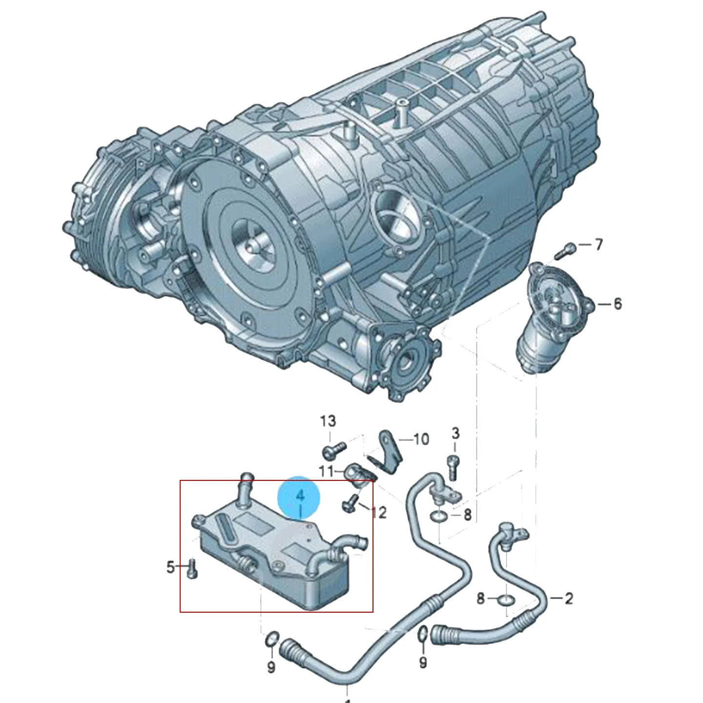 4G0317021AG 4G0317021M Hochwertiger Getriebeölkühler für Audi A6 S6 C7 2.0 TDI A7 Sportback 3.0 TDI – Detail 1