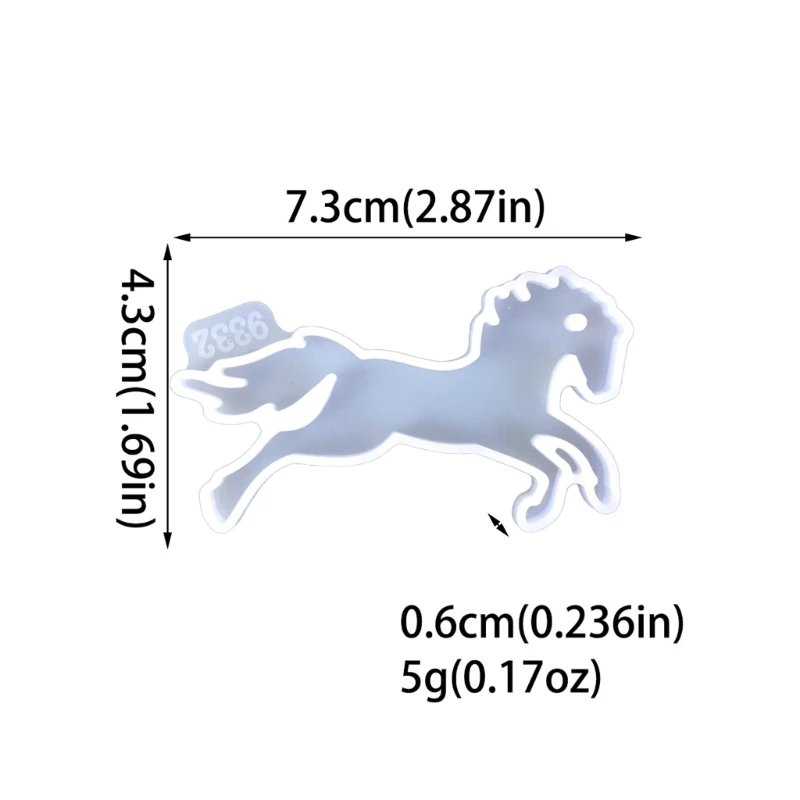 Moule en forme cheval 652F, joli moule moulage porte-clés en Silicone qualité alimentaire, moule fabrication