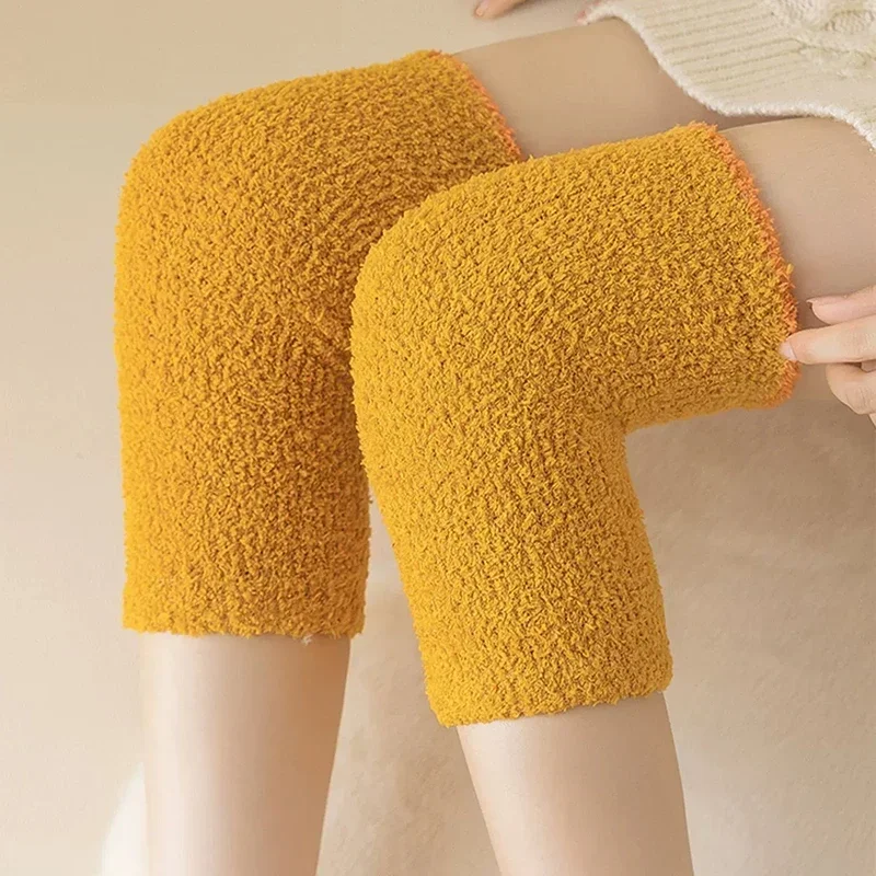 Koraal Fleece Winter Dikker Knie Warmer Vrouwen Warme Zachte Been Kniebeschermers Voor Artritis Kniebeschermer Kniebeschermer Pluche Lange Sokken