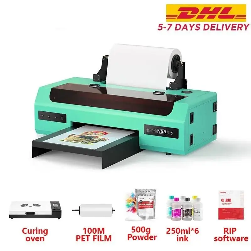 Top! A3+ L1800 DTF Transfer Printer T-Shirt Printing DTF Printer Kit With Curing Oven for Clothes Hoodies Jeans