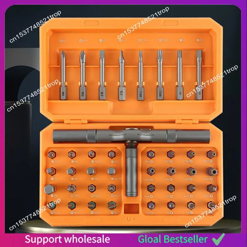 A38M 42 In 1 Magnetic Screwdriver Set,DIY Ratchet Screwdriver Set,Multi Bit Magnetic Drive Set With Detachable Ratchet Handle