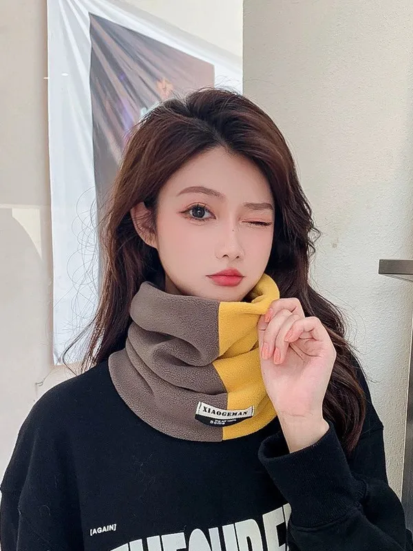 厚みのあるオルロンネックウォーマースカーフユニセックス冬サイクリングネックウォーマー防風暖かいパッチワークカラーネックスカーフ子供と大人用