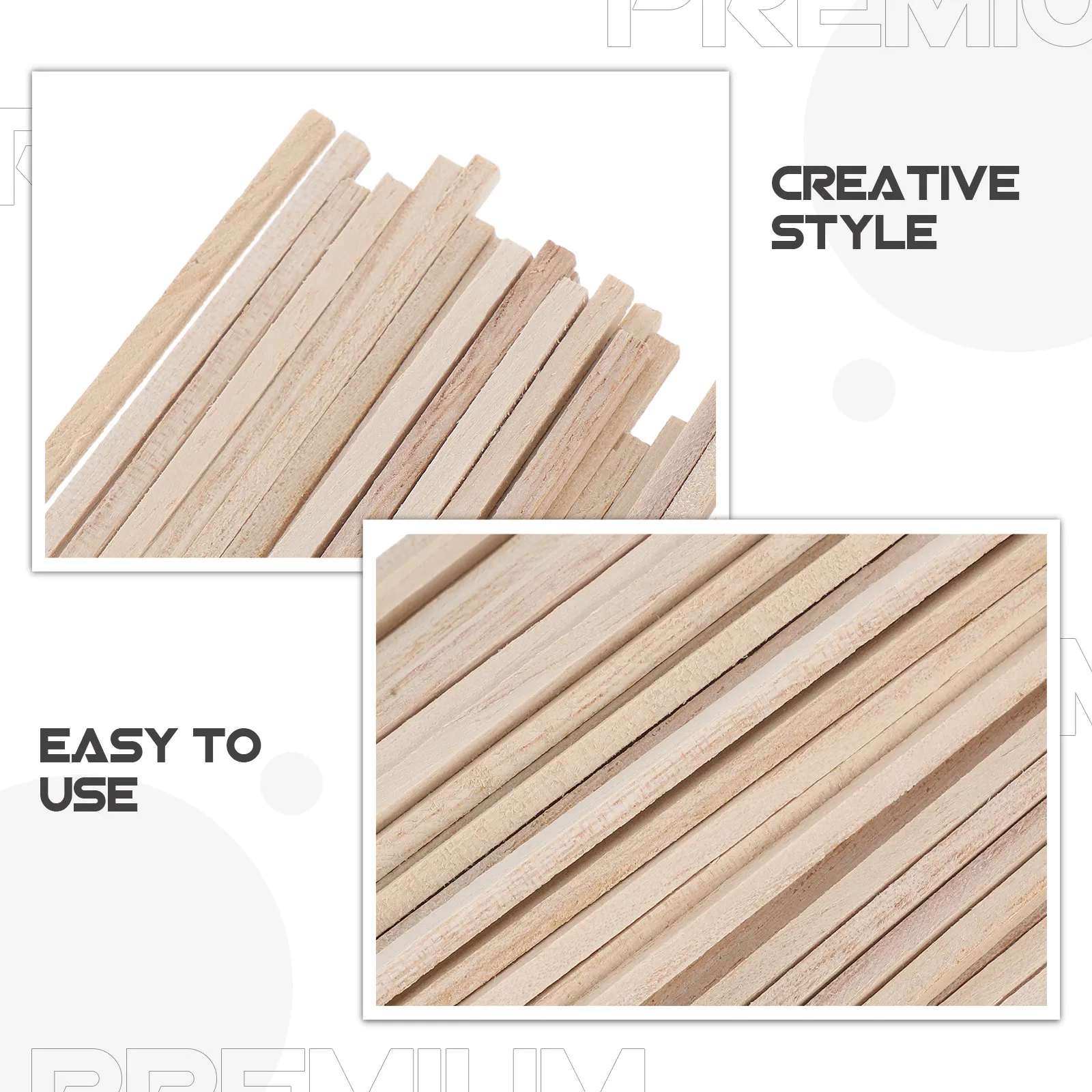 50Pcs Square Wood Dowel Sticks Smooth Surface 300x3mm Perfect for Crafts Making DIY Projects Woodcraft Supplies