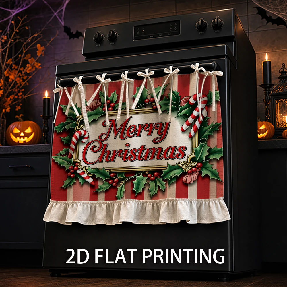 1PC Christmas Kitchen Curtain-Cabinet Curtain-Apron. Printed with 