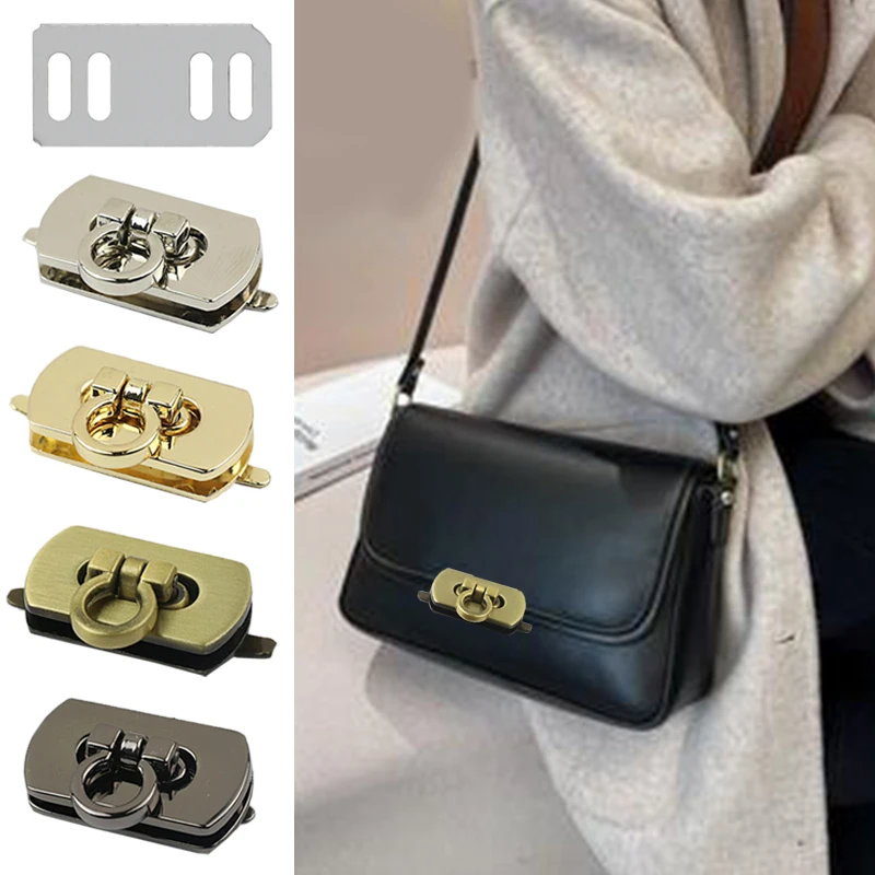 Metal Rectangle Turn Lock Twist Clasp for Leather Craft Women Handbag Shoulder Bag Purse DIY Hardware Wallet Accessaries