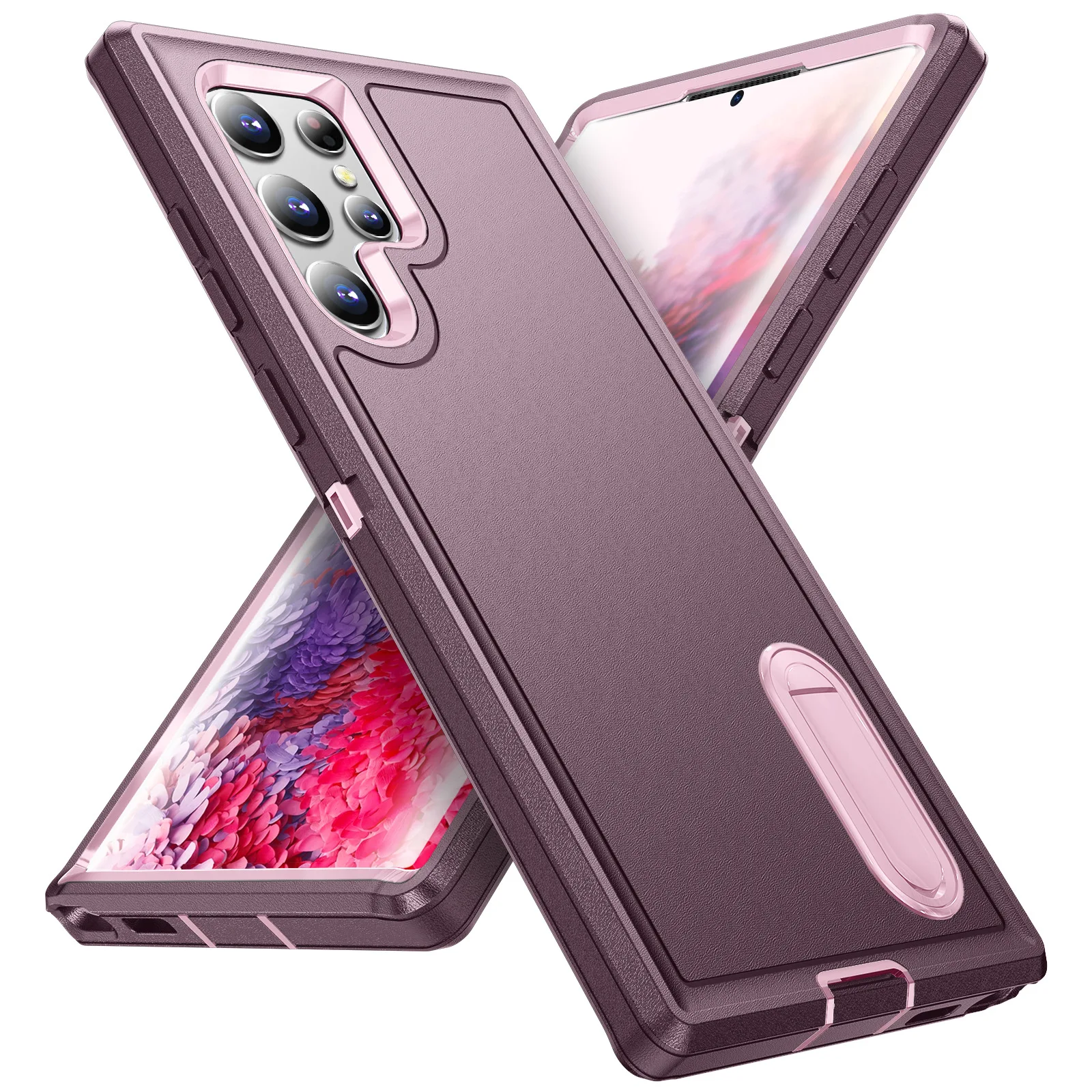 Hülle für Samsung Galaxy S26 Ultra S25 Edge S24 S23 A16 A56 Body 3-in-1 Stoßfeste Robuste Kratzfeste Schutzhülle mit Ständer – Detail 17