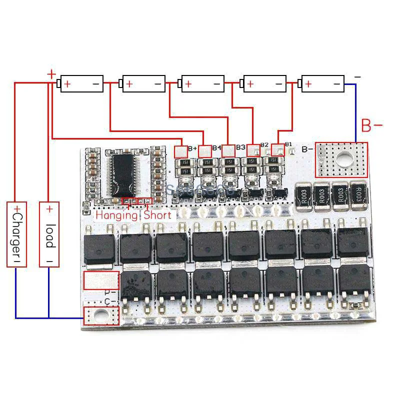 

Circuit Board Li-polymer Balance Charging Module 3S 4S 5S BMS 12V 16.8V 21V 100A Li-ion Ternary Lithium Battery Protection