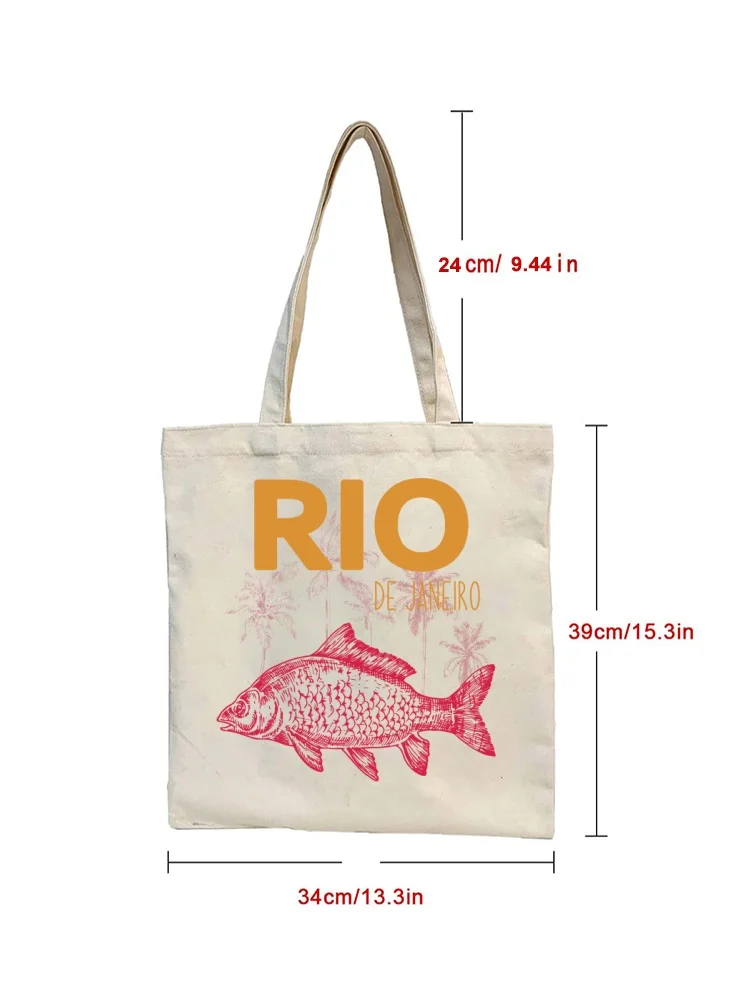 1 قطعة السردين قماش حمل حقيبة المرأة حقائب كتف ريترو فن البوب تصميم دائم طوي حقيبة يد للتسوق لا سستة حقيبة قماش قنب #5