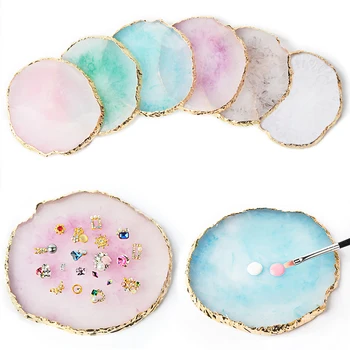 Round Resin Agate Nail Art Palette 1