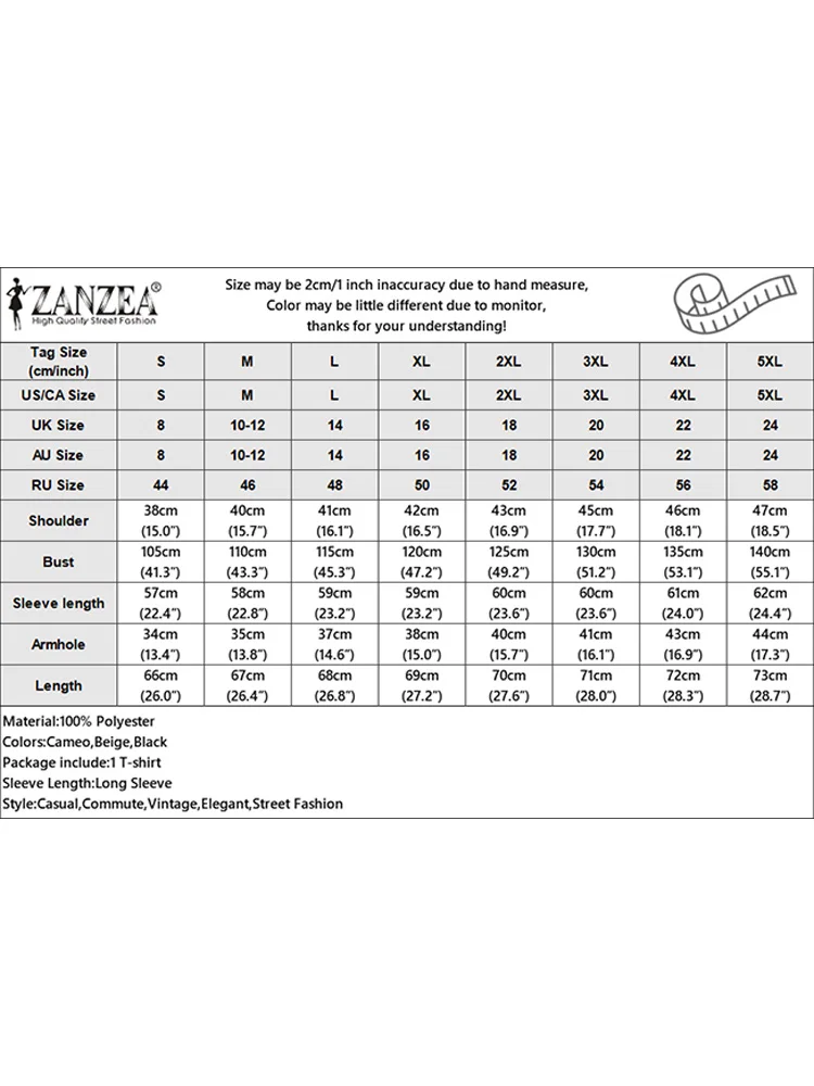 ZANZEA 2025 الخريف الحياكة تي شيرت المرأة كم طويل تيز بلون Blusas بلوزات فضفاضة غير رسمية غير النظامية هيم محبوك الستر