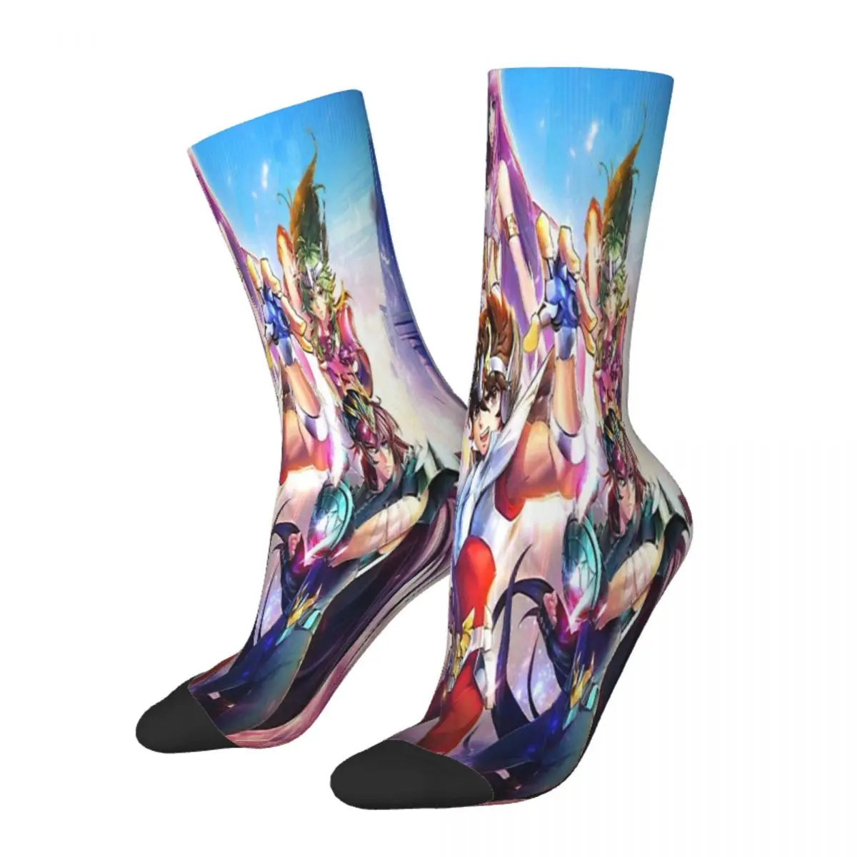 Knights Of The Zodiac Saint Seiya Advanture Anime Socks Male Mens Women Spring Stockings Harajuku