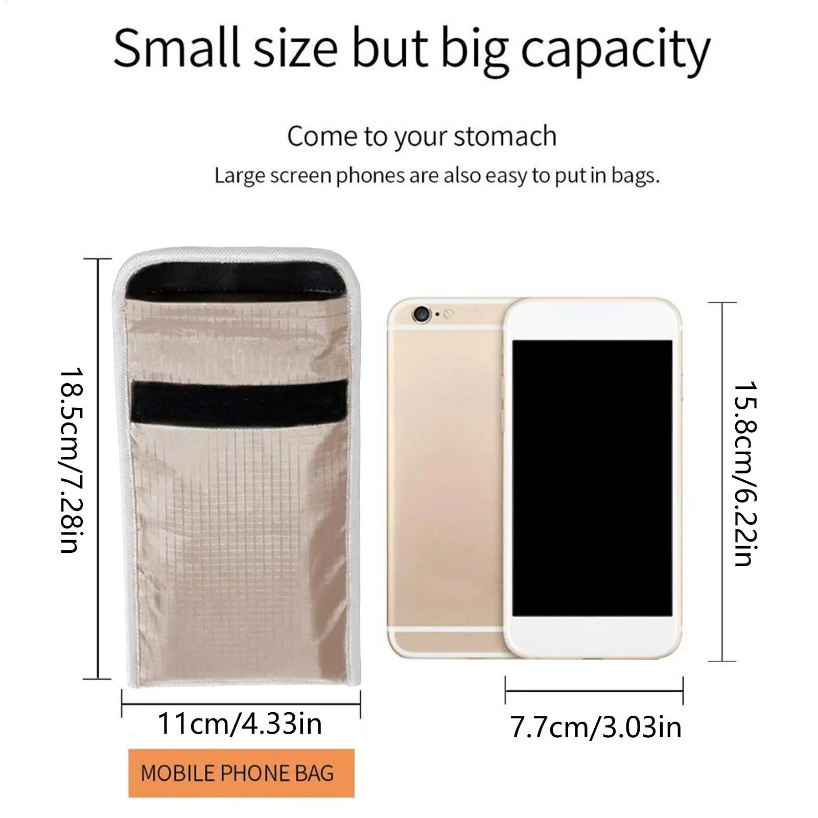 Cell Phone Signal Blocking Bag Anti Radiation Harassment Position Infor Leakage Cell Sleeve Security Pouch For Phone Up To 6.5 view 6