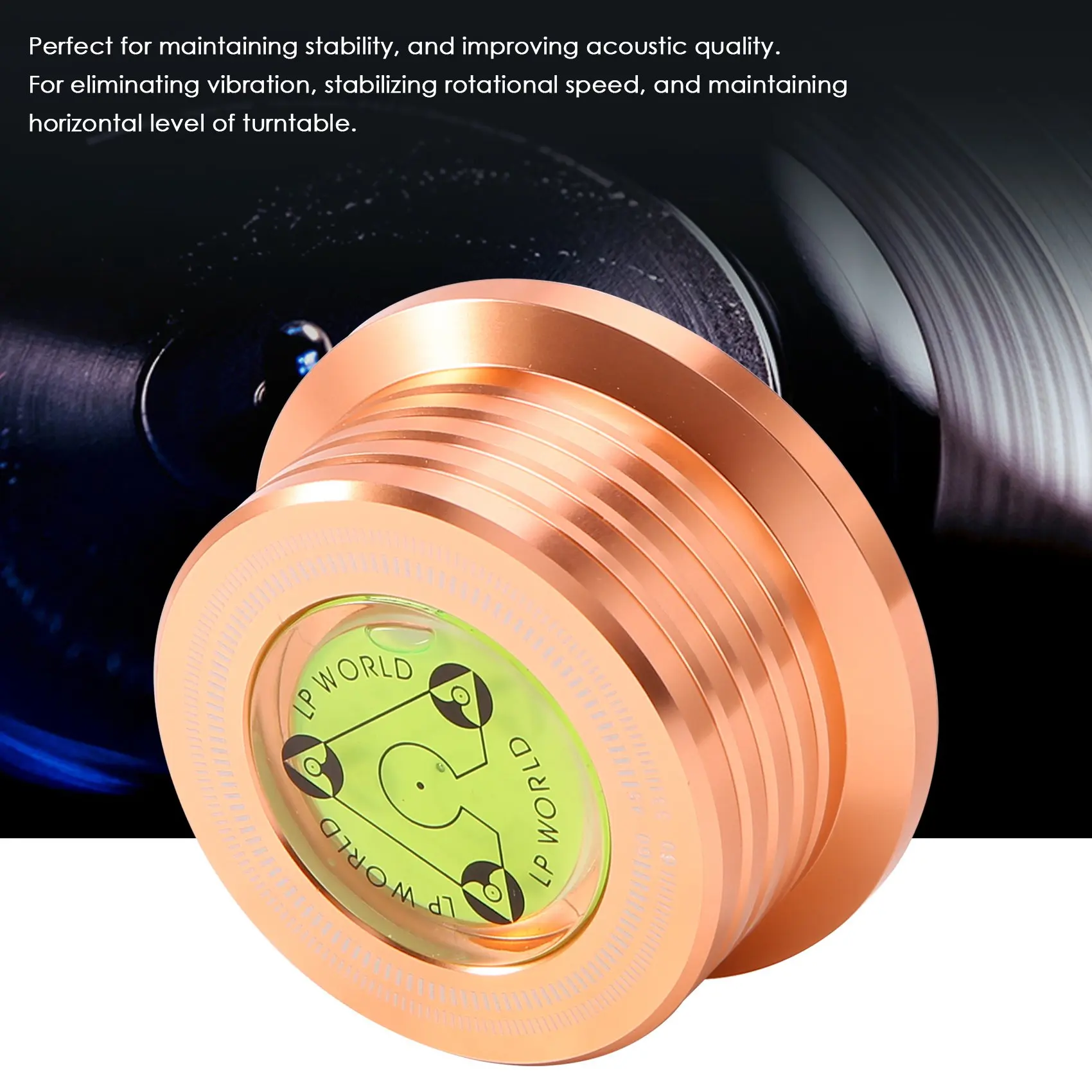 Universele 60Hz Lp Vinyl Platenschijf Draaitafelstabilisator Aluminium Gewicht Klem Rose Goud