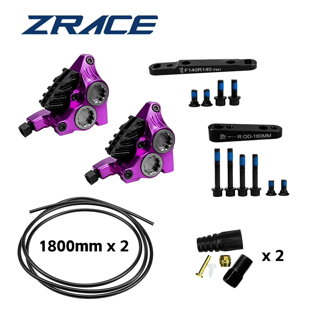ZRACE XG4 Flat Mount 4-Kolben-Bremssattel, hydraulischer Rennbremssattel, ICE-TECH-Bremsbeläge, BMX-Rennbremssattel, vollständig CNC-gefräst, leichtgewichtig