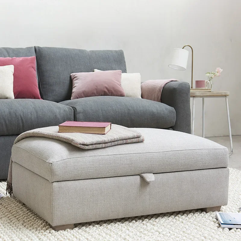 Estilo americano, armazenamento, banco para troca de sapatos, madeira maciça, sofá, banco de pedal, final da cama