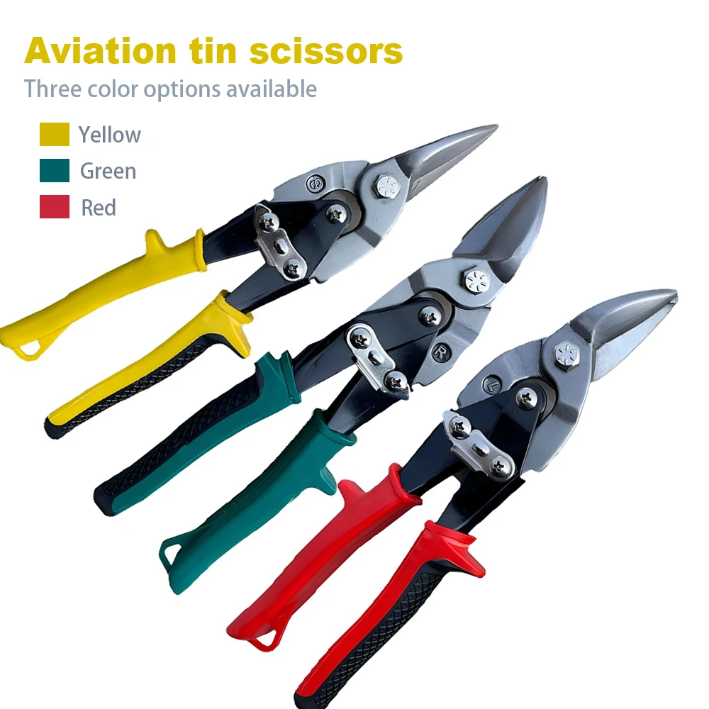 Hand Tools Scissors Aviation Tin Snips Metal Cutter Left and Right Straight Scissors Heavy Duty Metal Cutter Sheet Metal