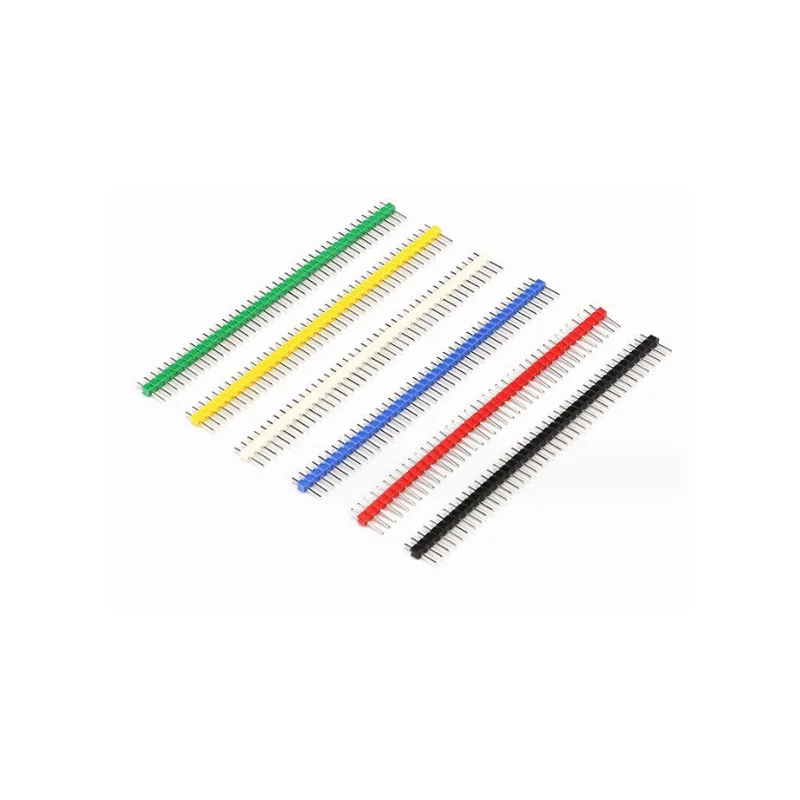 Color Pin Header 2.54Spacing 1*40P Single row pin Single Row Straight Needle Green/White/Red/Blue/Yellow/Black