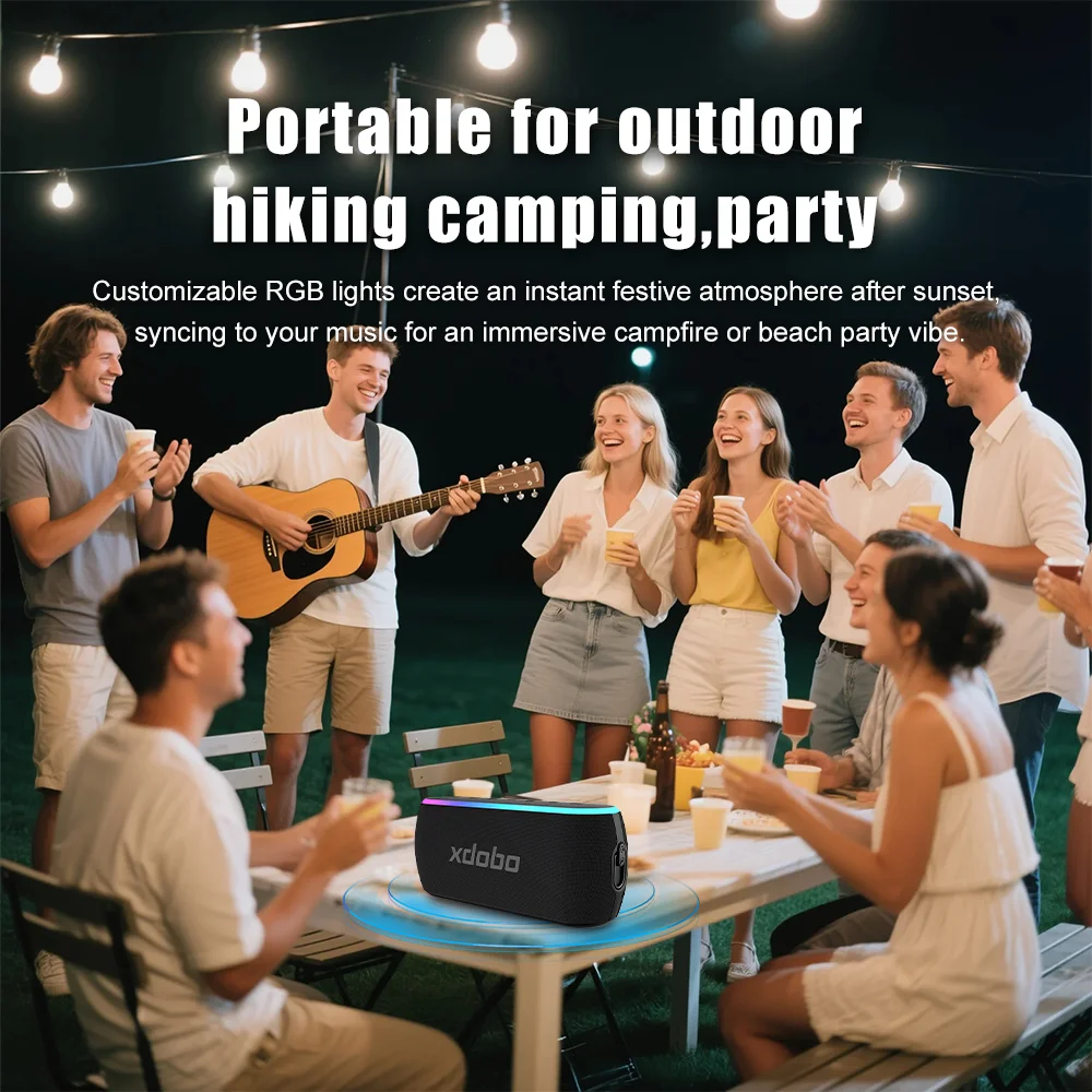 

XDOBO Speaker Wireless 60W Soundbar X8 III Heavy Bass 6600mAh Battery Home Office Outdoor Riding Camping Party Music Player