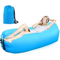 air seat bag, 200 * 70cm air sofa outdoor camping, inflatable chair, inflatable sofa, with portable packaging, blue.