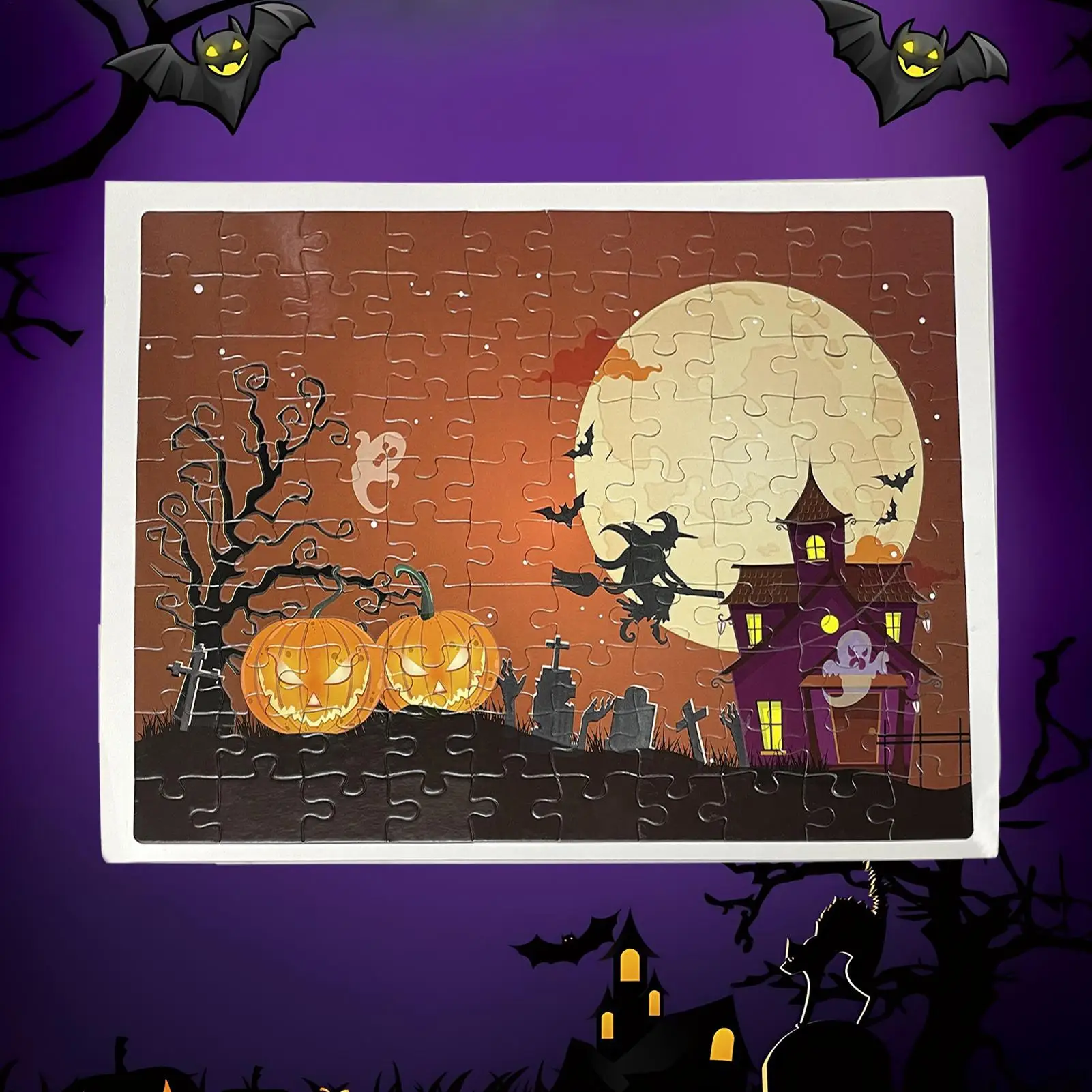 Puzzles d'Halloween pour enfants, 100 pièces, jouets éducatifs d'apprentissage, décorations de fête à collectionner pour anniversaire