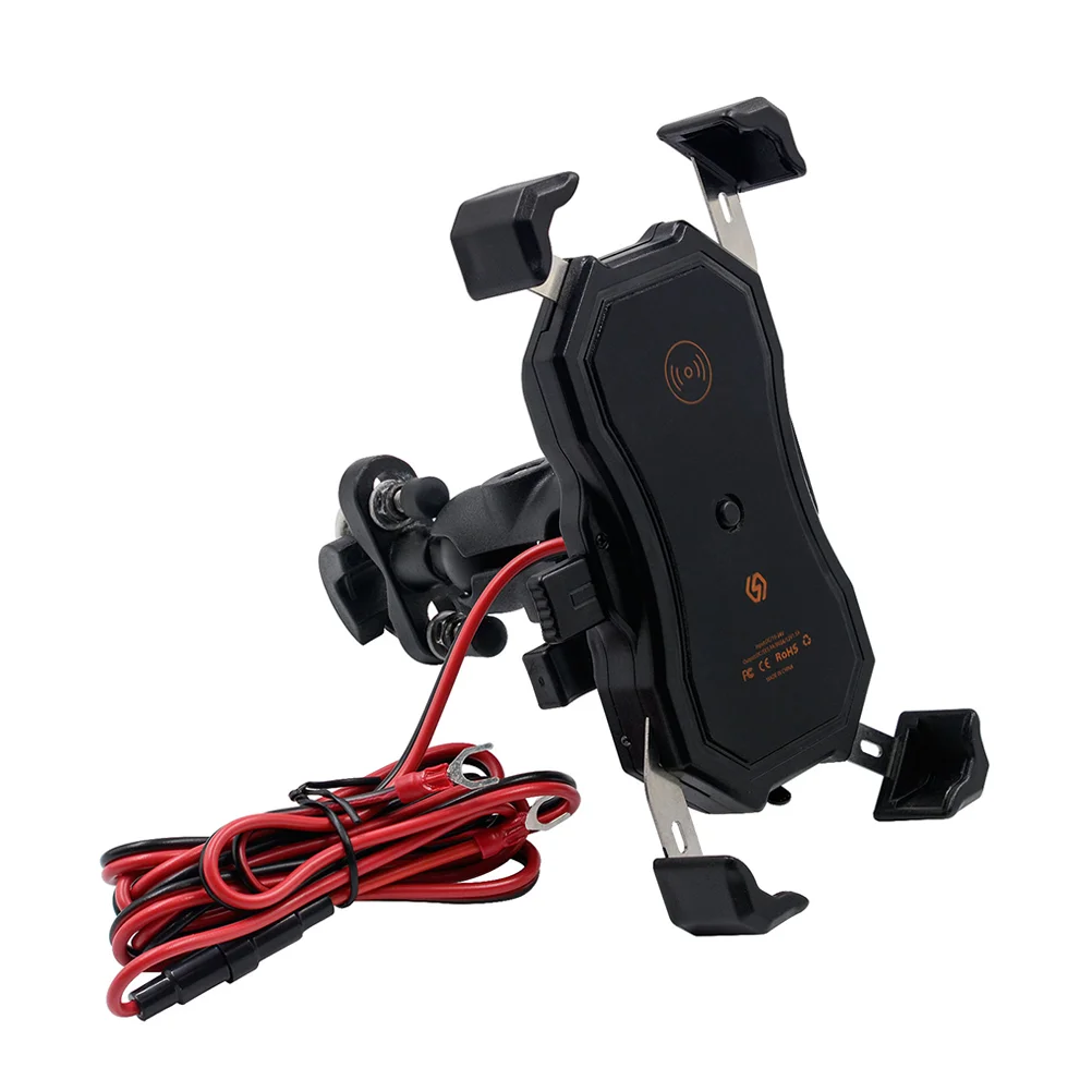 

Cell Phone Stand Motorcycle Charging Rack Navigation Wireless Charge 16X139cm Holder Black Motorbike Bracket